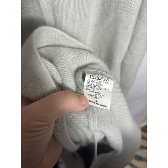 Pas de Calais Cardigan Women's Small Gray wool Longline Soft textured sweater - Picture 3 of 6